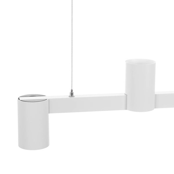 Weiße Deckenleuchte mit zylindrischen Spots