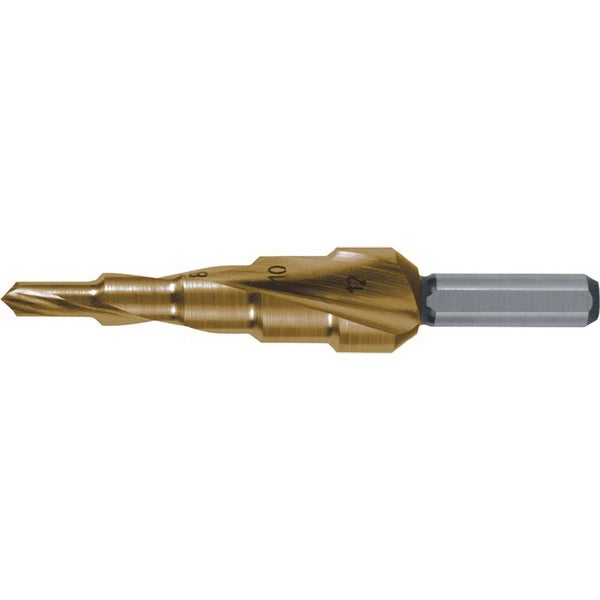RUKO Stufenbohrer HSS-TiN spiralgenutet mit Kreuzanschliff Ø 4 - 12 mm - 101050-5T