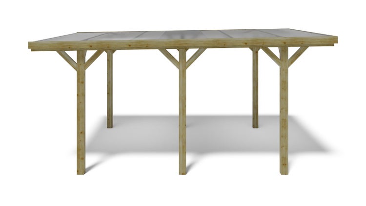 Carport Garagendach 3,04x5,12 m - 15,56 m2 - PVC-Abdeckung 