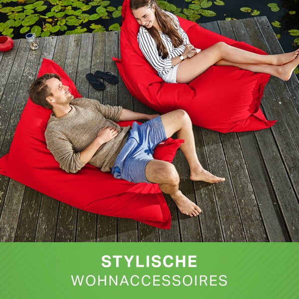 Green Bean Sitzsack XXL 140x180cm 380 Liter Kinder & Erwachsene Bean Bag EPS Perlen Füllung Riesensitzsack Groß Draußen Outdoor Liegekissen Waschbar Wetterfest Lounge Sitzkissen Bodenkissen Rot