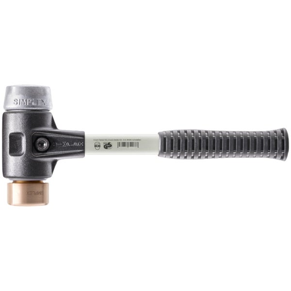 Simplex Schonhammer mit auswechselbaren Schlageinsätzen und grauem Griff