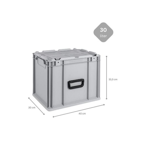 PROREGAL Eurobox NextGen Portable Mit Rasterschaumstoff und Schaumstoffeinlage HxBxT 33,5 x 30 x 40 cm 30 Liter Eurobehälter Transportbox