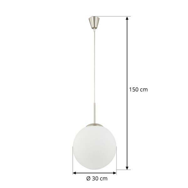 Lindby Pendelleuchte Rhona (Modern) in Weiß aus Glas (1 flammig, E27) - Hängelampe Esstischlampe Hängeleuchte Wohnzimmerleuchte