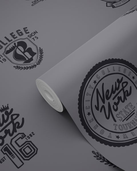 Tapetenrolle mit College-Motiven