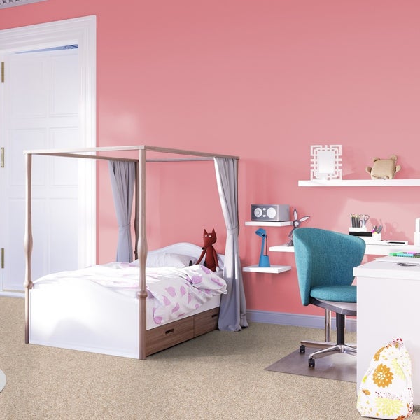 Teppichboden Meterware in Creme Beige mit Schlingen Oberfläche 500 cm Breite (Meterware)