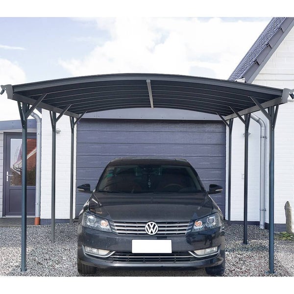 Home Deluxe - Design Carport - FALO, Anthrazit - Maße: 505 x 300 x 226 / 240 cm - inkl. Montagematerial I Autoüberdachung Garage Unterstand