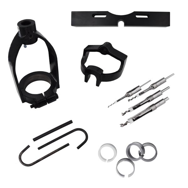 Zapfenschneider-Set mit Bohrern, Halterungen und Zubehör