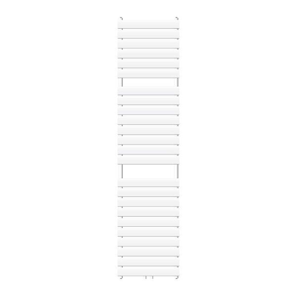 ECD Germany Badheizkörper Steam Design Heizkörper Mittelanschluss 500 x 1800 mm Weiß inkl. Anschlussgarnitur mit Thermostat Durchgangsform Weiß Handtuchwärmer Handtuchtrockner Paneelheizkörper Heizung