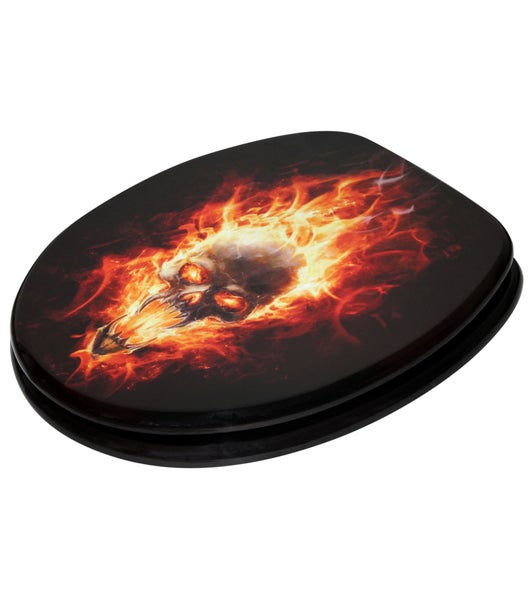 WC-Sitz Totenkopf in Flammen