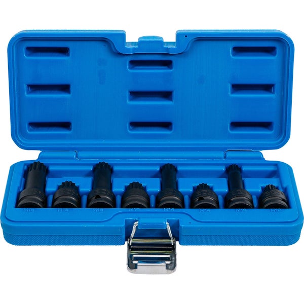 BGS Kraft-Bit-Einsatz-Satz Antrieb Innenvierkant 12,5 mm (1/2) Innenvielzahn (für XZN) M12 - M18 8tlg. - 5381