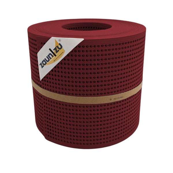 Zaunfolie auf Rolle mit Löchern und Zaun|zu Logo