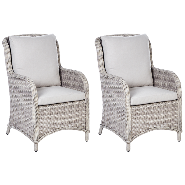 Gartensessel 2er Set CASCAIS Polyrattan Beige