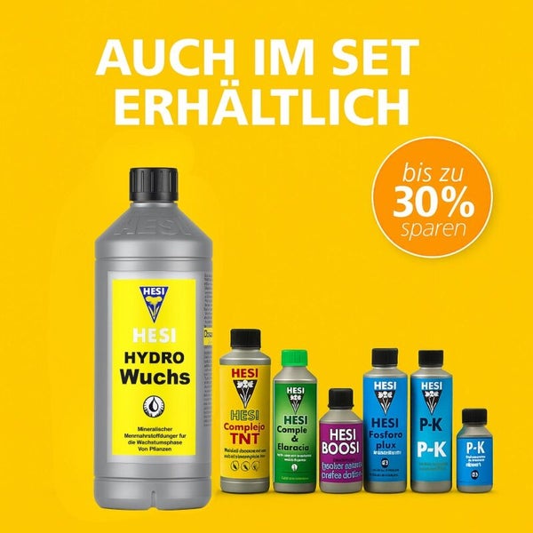 Hesi Pflanzendünger Set mit Hydro Wuchs, Complejo TNT und P-K für die Pflanzenpflege, mit bis zu 30 Prozent Ersparnis.