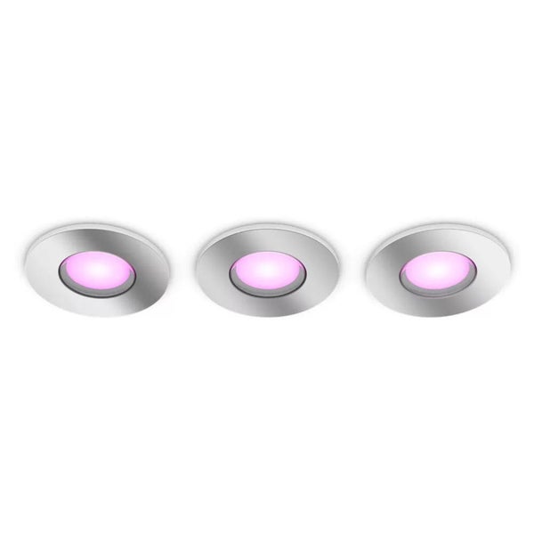 Philips Hue Bluetooth White & Color Ambiance Einbauspot Xamento in Chrom 4,2W 350lm GU10 IP44 3er Set