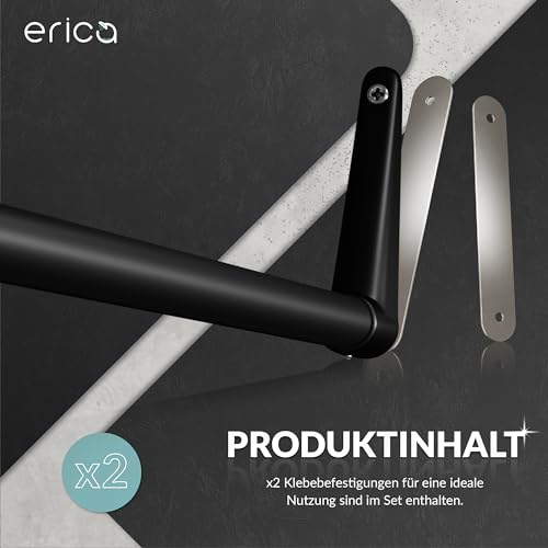 Erica Klebebefestigungen für Duschstange was das Bohren von Löchern in die Fliesen überflüssig Macht, Klebstoff i.Universal und I.Cleaner zum Reinigen der Wand vor der Montage enhalten.