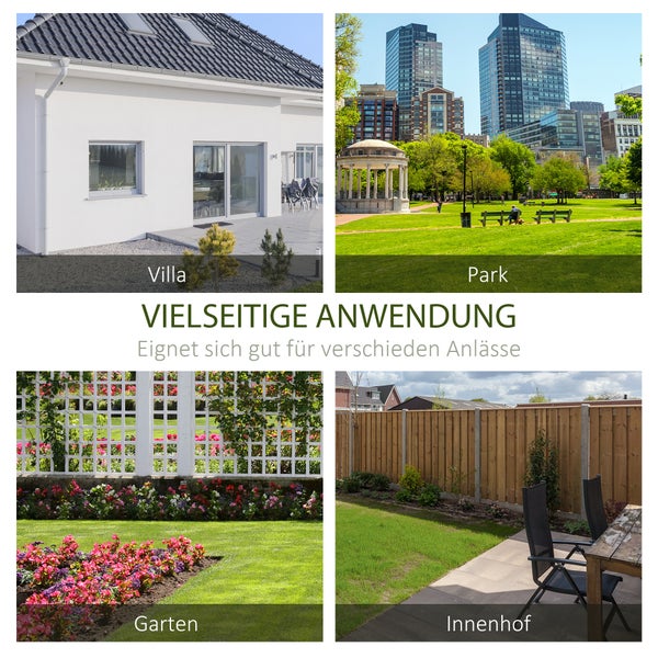 Outsunny Gartenbank mit Tisch, 2-Sitzer Parkbank, bis 220 kg belastbar, 113 x 58 x 98 cm, Metall, Schwarz