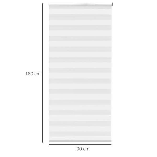 HOMCOM, Elektrischer Rollo, Fensterrollo mit Fernbedienung, 90L x 7B x 180H cm, Polyester, Weiß