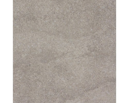 Nahaufnahme einer grauen Bodenfliese mit strukturierter Oberfläche.