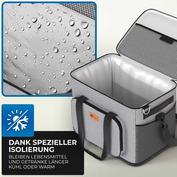 BigDean 30L Kühltasche auslaufsicher & wasserdicht – Picknicktasche für Essen & Getränke – bis zu 5h Kühldauer