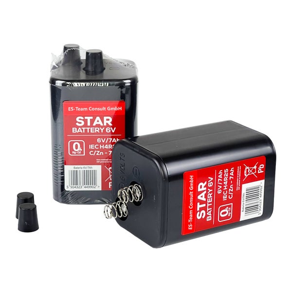 UvV STAR Blockbatterie 7 Ah für Warnleuchten, Baustellen Typ 4R25 6 Volt / 20 Stück