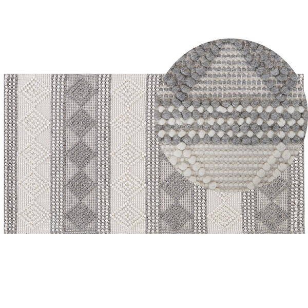Teppich BOZOVA Hellbeige 80 x 150 cm Wolle