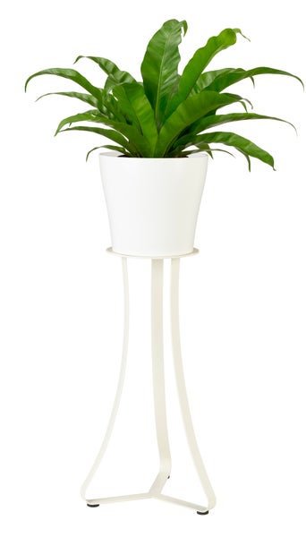 Scheurich Paris 51, Pflanzenständer/Blumenständer/Blumentopfständer/Postament aus Metall Farbe: White Matt, 24 cm Durchmesser, 51,4 cm hoch, 29,6 l Vol.