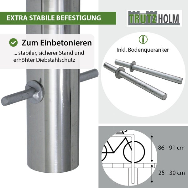 Trutz Holm Fahrradständer zur Einbetonierung mit Bodenankern