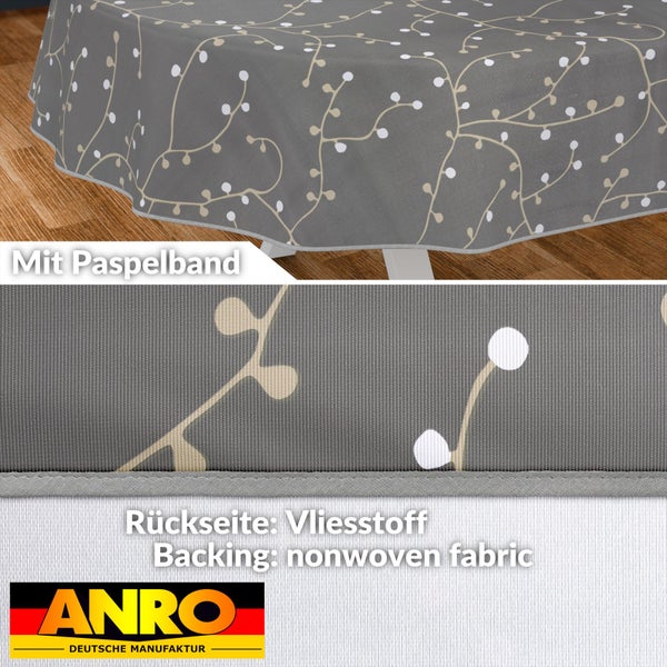Tischdecke mit Pflanzenmuster und Paspelband