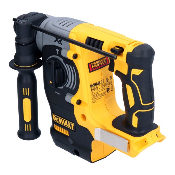 Akkubetriebener Bohrhammer von DeWalt mit Zusatzhandgriff und Tiefenanschlag.