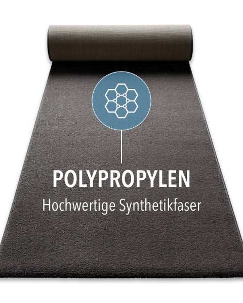 Teppichläufer aus hochwertiger Synthetikfaser Polypropylen.