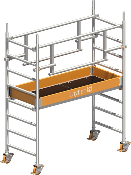Layher Rollgerüst Uni Leicht P2 Safety Plus mit Doppelgeländer 3,11m AH