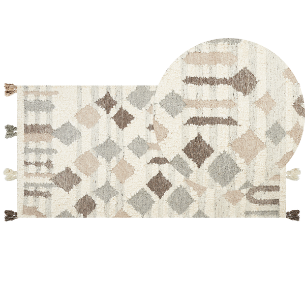 Teppich KAGHTSRASHEN Beige 80 x 150 cm Wolle Kelim