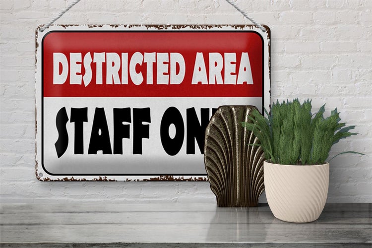 Blechschild Spruch 30x20cm destricted area staff only
