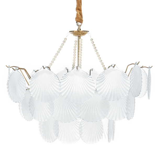 Kronleuchter mit Muscheldekor und Perlen