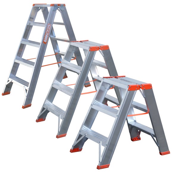 Siedra Stufenstehleiter 200 mit Vollwandprofilverstärkung 2x8 Stufen