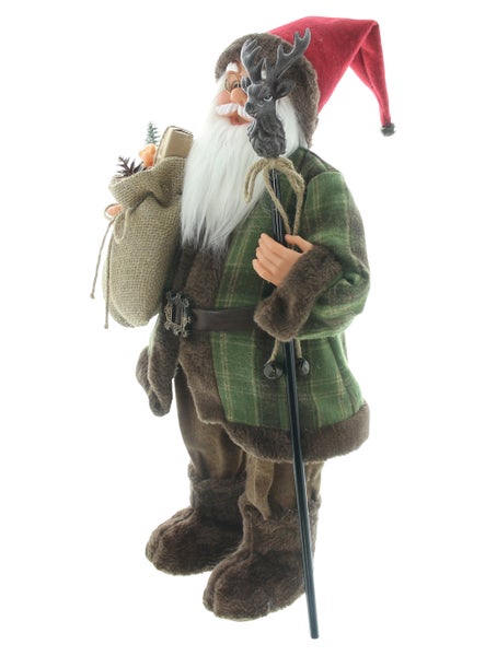 Dekorativer Weihnachtsmann mit Sack und Gehstock