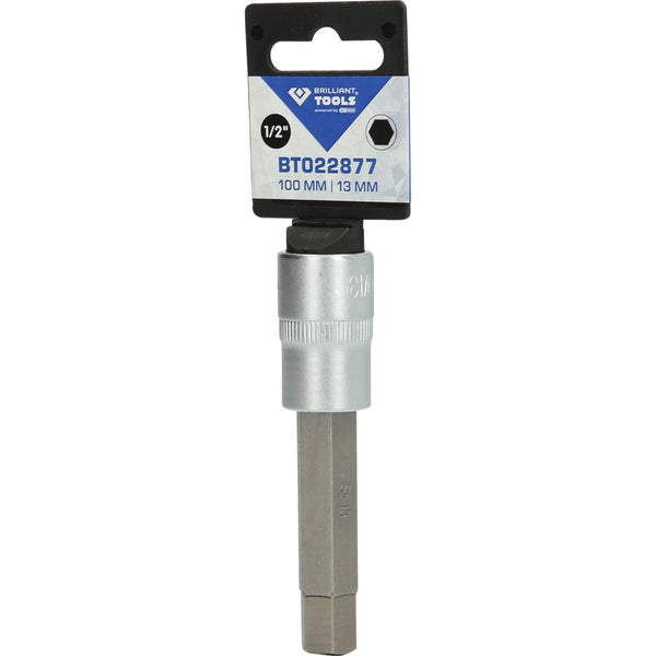 Brilliant Tools Steckschlüssel-Einsatz mit Innensechskant, 1/2 Zoll, 100 Millimeter