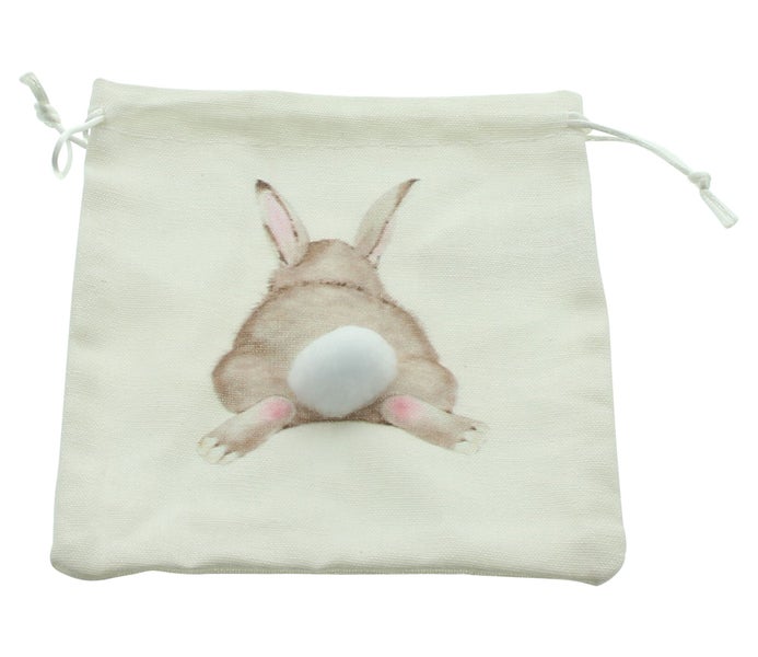 FRANK FLECHTWAREN | Geschenkbeutel Hoppelhase, 4er Set, BAUMWOLLE, 15 x 17 cm