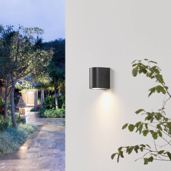 PRIOS Wandleuchte außen Irfan (spritzwassergeschützt (Modern) in Schwarz (1 flammig, GU10) - Außenwandleuchten Wandlampe Led Außenlampe Outdoor für Außenwand/Hauswand