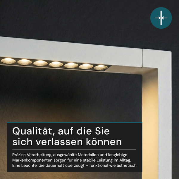 Detailansicht einer weißen Leuchte mit mehreren Lichtquellen