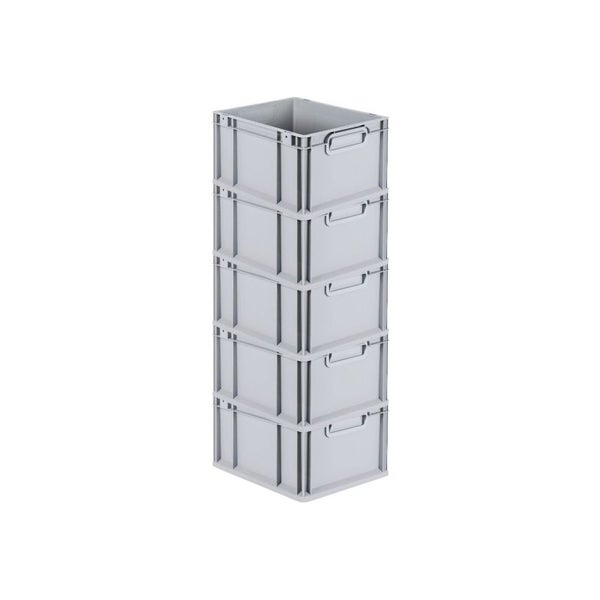 PROREGAL Spar Set 5x Eurobox Nextgen Economy Mit Scharnierdeckel & Roten Schiebeschnappverschlüssen Griffe Geschlossen HxBxT 22 x 30 x 40 cm 20 Liter