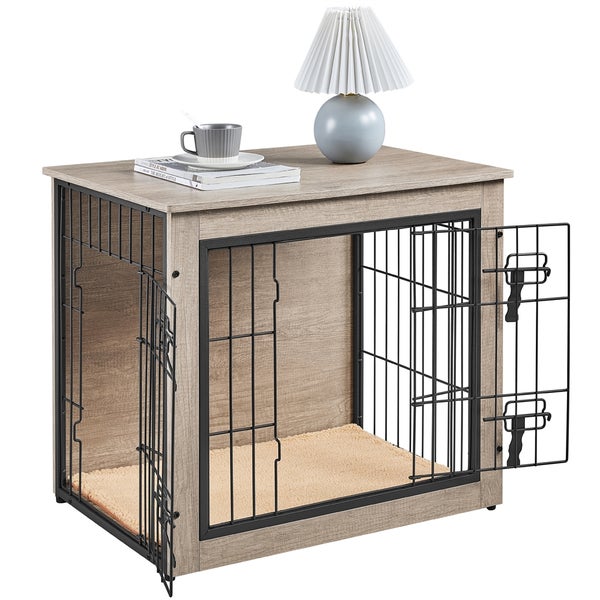 Hundehütte im Wohnzimmerdesign mit Stahltür und Tischplatte