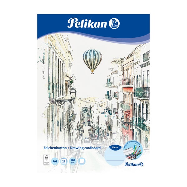 Pelikan Zeichenblock 170g/m² DIN A4 Zeichenkarton 25 Blatt