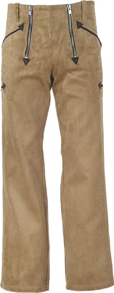 Zunfthose aus Cord mit Doppelreißverschluss, beige.