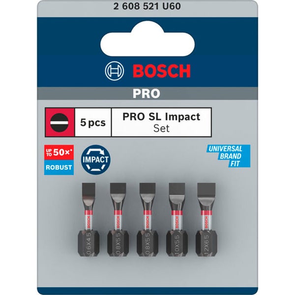 Bosch Pro Schlitz-Impact-Bit-Set, 5-teilig