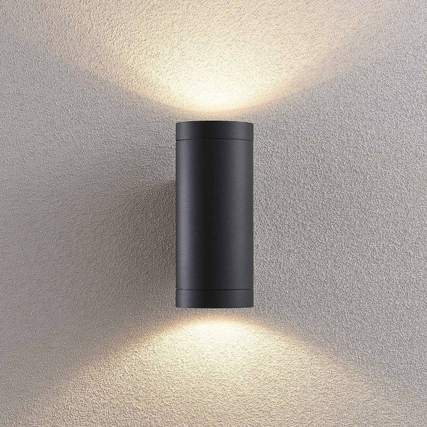 Lucande Wandleuchte außen Thomke (Modern) in Alu aus Aluminium (2 flammig, E27) - Außenwandleuchten Wandlampe Led Außenlampe Outdoor für Außenwand/Hauswand Haus Terrasse & Balkon Licht