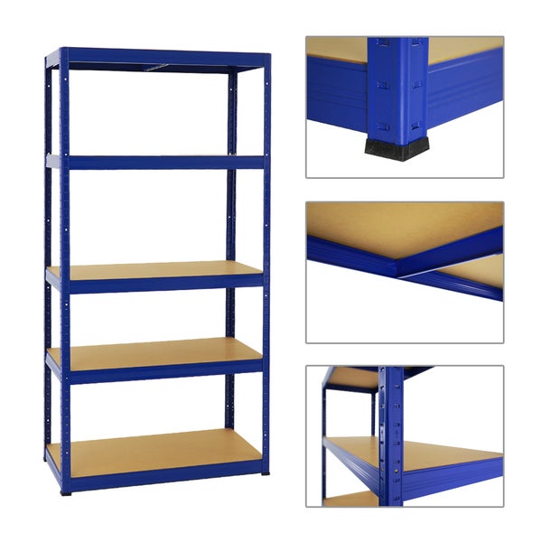 PROREGAL Mega Deal 3x Schwerlastregal Slim Elephant S HxBxT 180 x 90 x 45 cm 5 Ebenen Fachlast 350 kg Blau