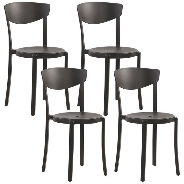 Gartenstuhl 4er Set VIESTE Schwarz
