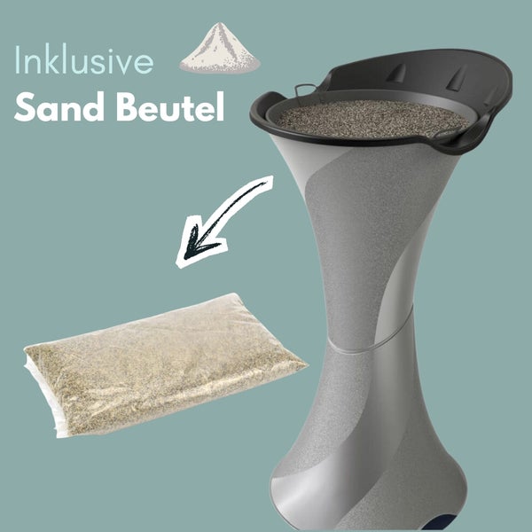 Standaschenbecher für Draußen Aschenbecher Outdoor Wetterfest Stand Aschenbecher für Draussen Standascher Säulenascher für Terrassen Balkone Stehaschenbecher Silber