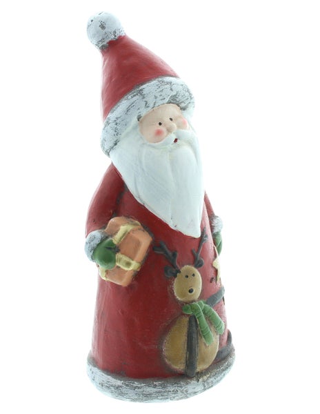FRANK FLECHTWAREN | Santa Geschenk, 10 x 8 x 22 cm, POLYRESIN